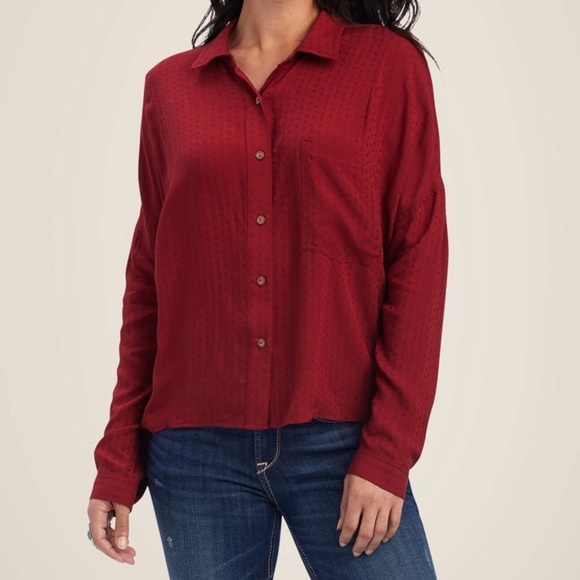 Ariat Women's Red Button Down Shirt - Picture 1 of 14